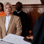 Criminal defense attorneys go to court representing clients during trial proceedings